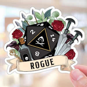 DND STICKER ROGUE, Rogue sticker, dnd class sticker, dnd rogue gift, rogue character