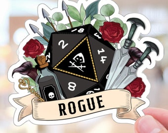 DND STICKER ROGUE, Rogue sticker, dnd class sticker, dnd rogue gift, rogue character