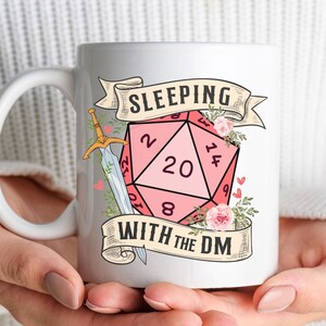 sleeping with dungeon master, dnd mug.