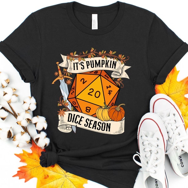 DND FALL SHIRT, halloween dice, pumpkin dice season, dnd halloween, halloween dnd, fall dice, dnd shirt women, halloween dice set, dnd decor