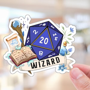 DND WIZARD Sticker, dnd class sticker, dnd vinyl sticker, wizard sticker, dnd gift for wizard.