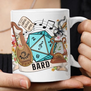 DND BARD MUG, bard mug, Bard Dice, dnd bard dice, dnd class mug, dnd mug bard, Bardic inspiration, D&d Mug Bard, Bard Gift, dnd mug