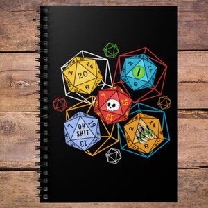 D&D NOTITIEBOEKje | Niet storen dagboek | Kerkers en draken | DM Dnd notitieboekje | Dm-cadeau | D20 spiraalvormig notitieboekje - gelinieerde lijn