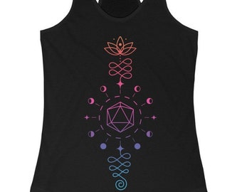 DND Tank Top / Dungeons and Dragons Tank Top, D20 tank top, Rainbow dice RPG shirt, DND gift for women, Dnd Shirt for women, D&D Tank top