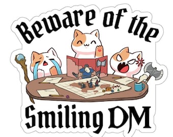 Dungeon Master DnD Sticker, Dm Sticker, Cats Playing DnD Sticker, DnD Sticker, Tabletop Gaming Sticker, RPG Sticker, dnd cat sticker