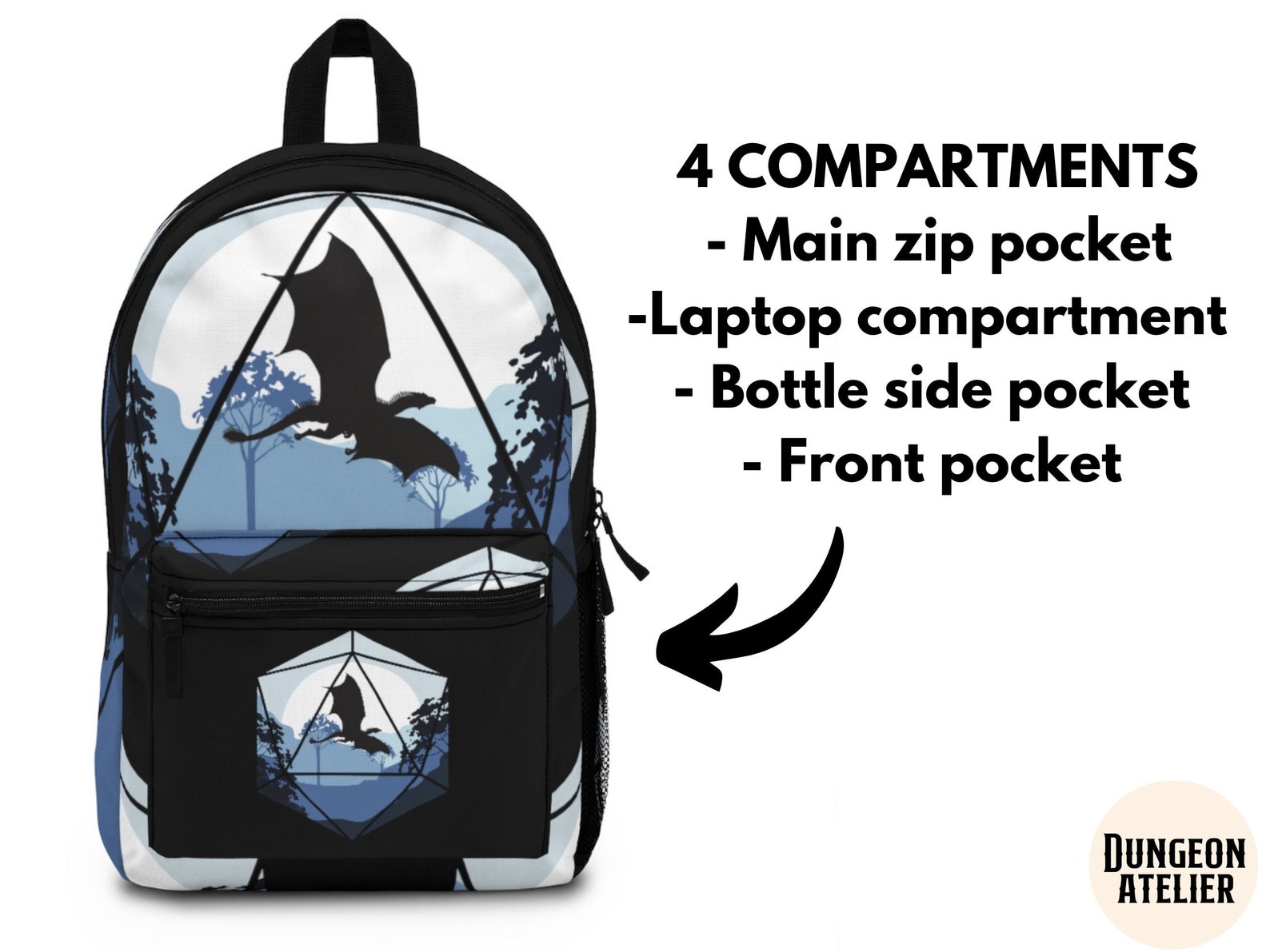 DND BACKPACK Dnd Backpack for School Dungeons and Dragons - Etsy