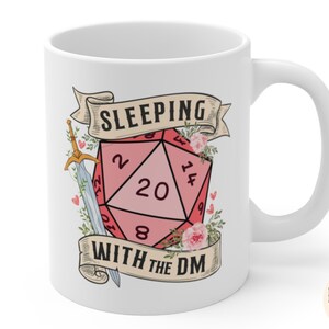 SLEEPING with the DUNGEON MASTER mug, sleeping with the dm, dnd mug, dnd mug funny, dnd valentines gift, dungeon master mug, dnd wife image 7