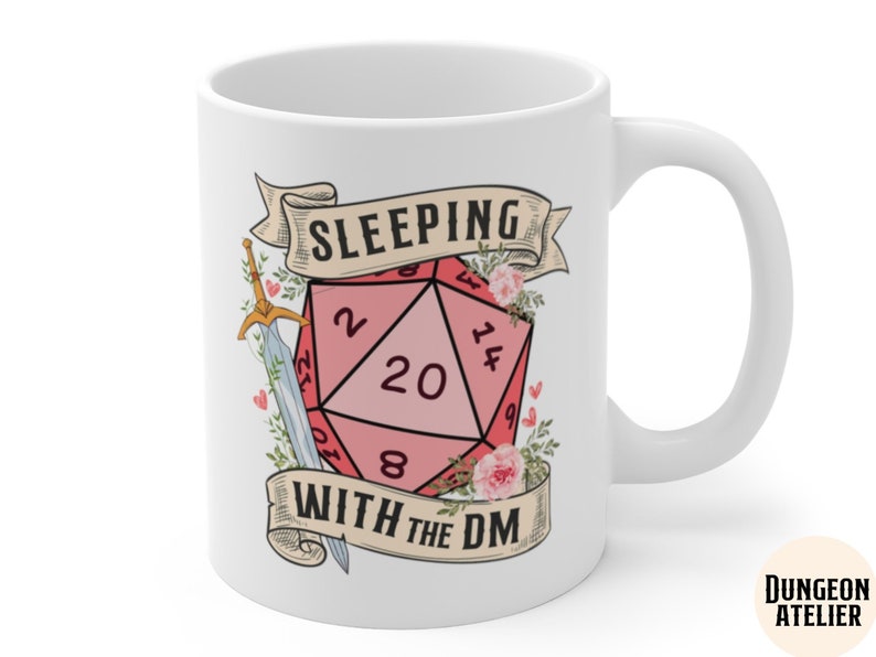 SLEEPING with the DUNGEON MASTER mug, sleeping with the dm, dnd mug, dnd mug funny, dnd valentines gift, dungeon master mug, dnd wife image 7