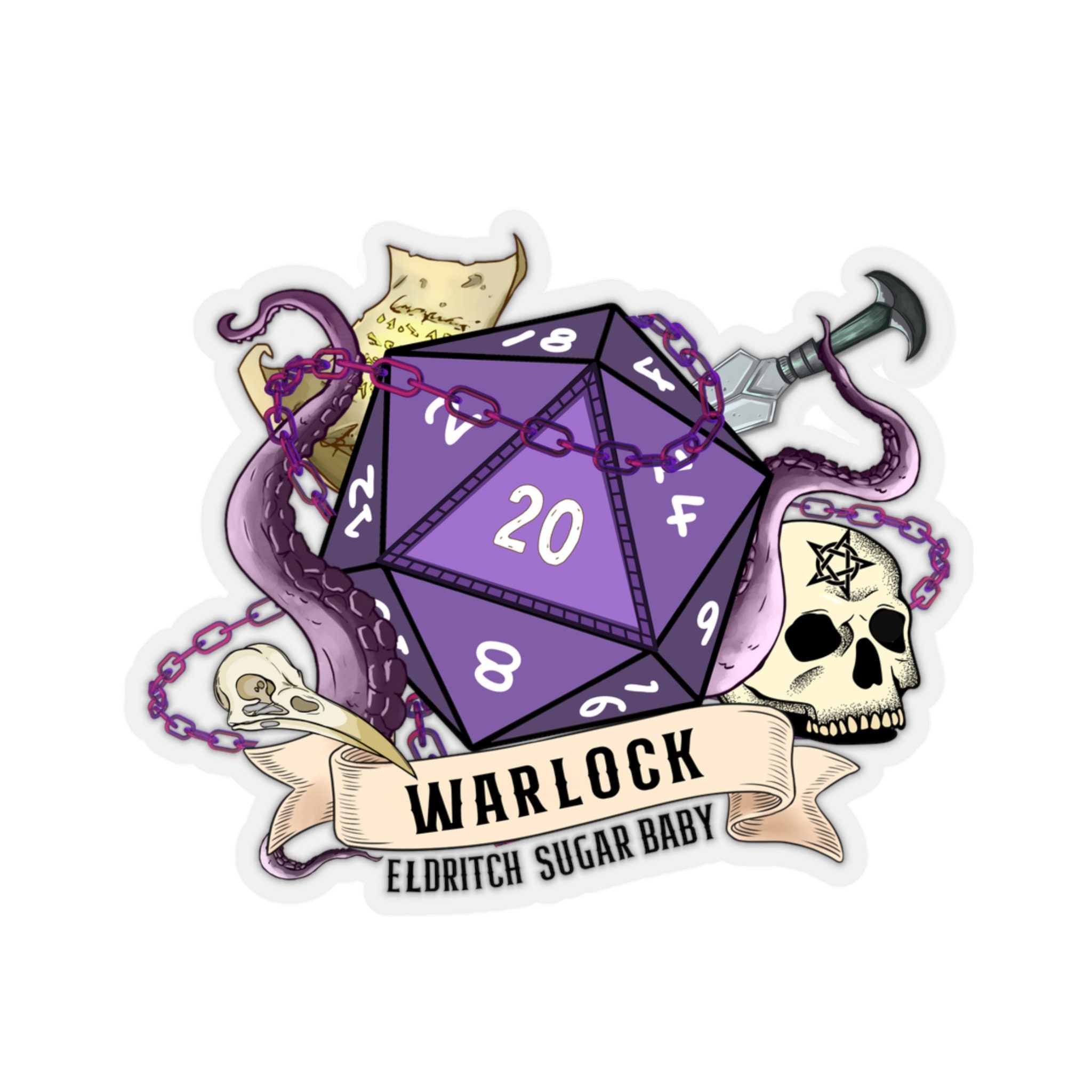 Warlock Sticker DND STICKER WARLOCK, Warlock Sticker, Eldritch Sugar Baby, Warlock Dice ...