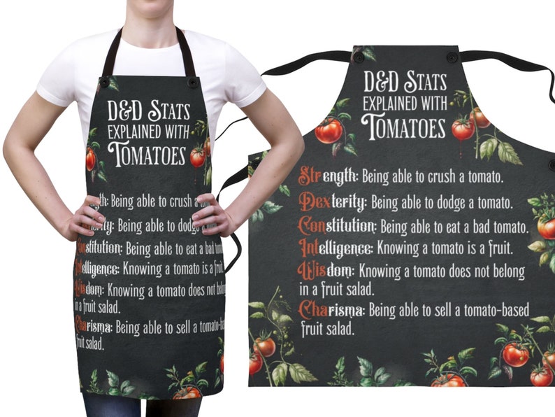 dnd apron, dnd kitchen gift