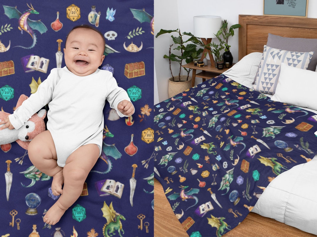 DND BLANKET Dungeons and Dragons Blanket Dnd Baby Blanket Etsy