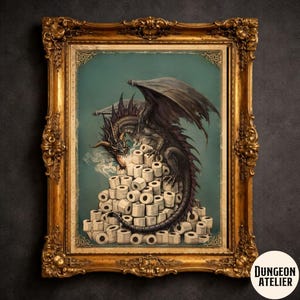 DRAGON WALL ART for Bathroom | Nerdy Medieval Fantasy Bathroom Humor Decor | D&D Dungeon Master Gift | Funny Geek Game Room   Tolkien, Lord of the Rings decor, the hobbit, MIDDLE EARTH MAP