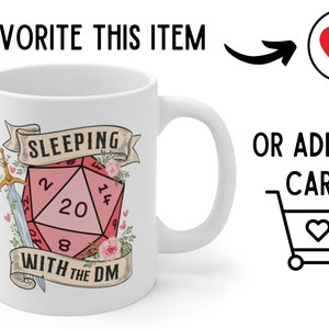 SLEEPING with the DUNGEON MASTER mug, sleeping with the dm, dnd mug, dnd mug funny, dnd valentines gift, dungeon master mug, dnd wife image 10