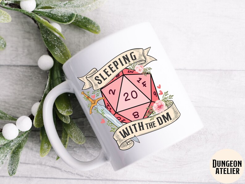 SLEEPING with the DUNGEON MASTER mug, sleeping with the dm, dnd mug, dnd mug funny, dnd valentines gift, dungeon master mug, dnd wife image 6