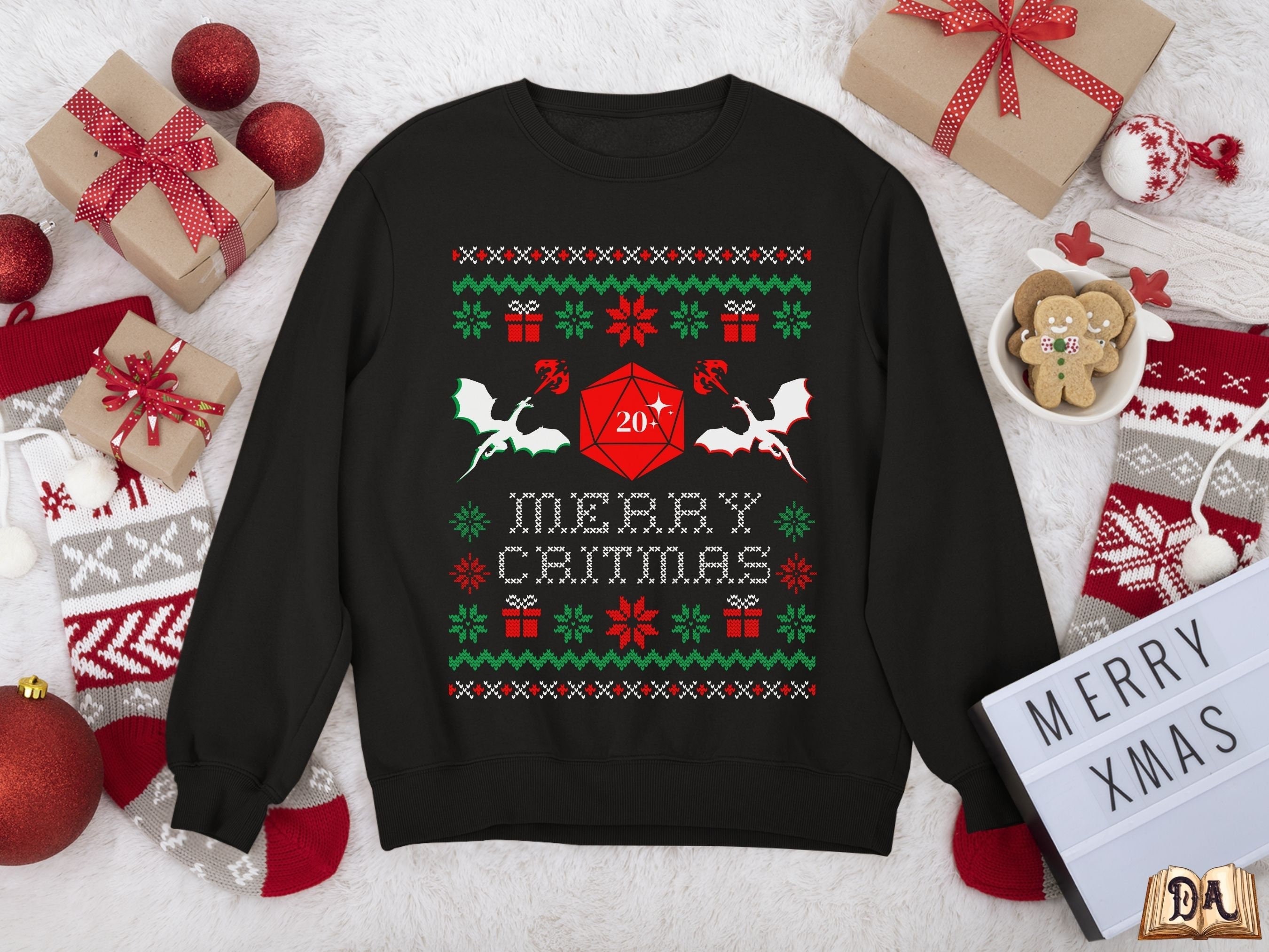 DND UGLY SWEATER Dnd Christmas Sweater Merry Critmas - Etsy