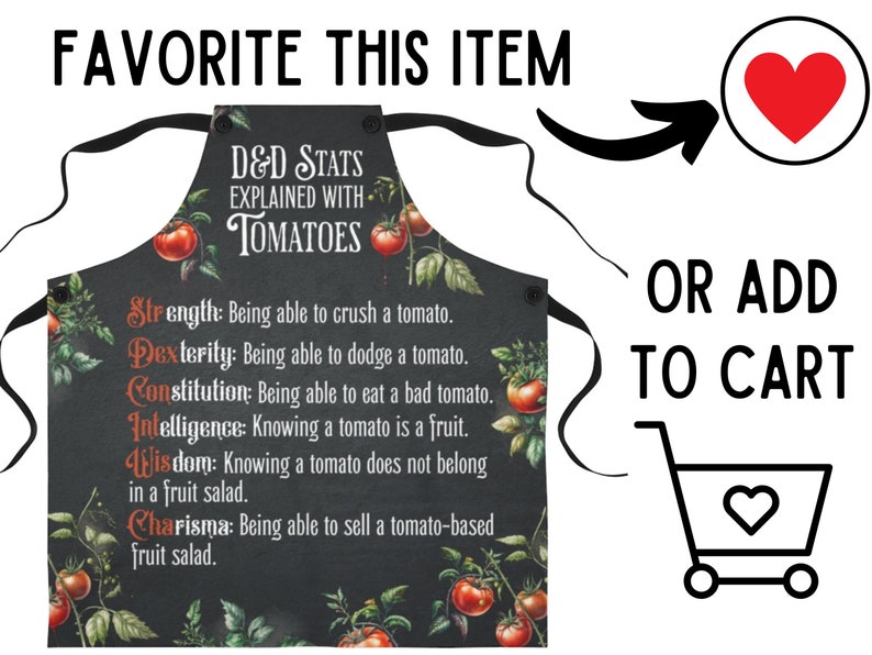 dnd apron, dnd kitchen gift