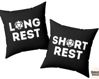 DND PILLOW, Dnd Decor, dnd funny, dnd gifts for players,  Long rest, dnd decorations, dnd cleric, dnd warlock, spell slot, dnd gifts for dad