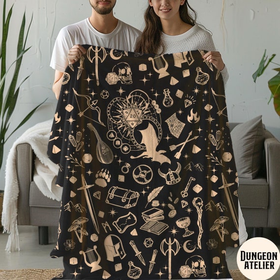 DND BLANKET, Dungeons and Dragons blanket, d&d blanket, Dragon Blanket, Dnd Gifts, dnd bedding, Nerdy Blanket, Gaming blanket, dnd bedding