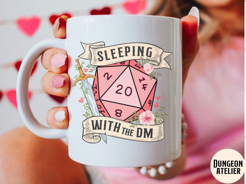 SLEEPING with the DUNGEON MASTER mug, sleeping with the dm, dnd mug, dnd mug funny, dnd valentines gift, dungeon master mug, dnd wife image 9