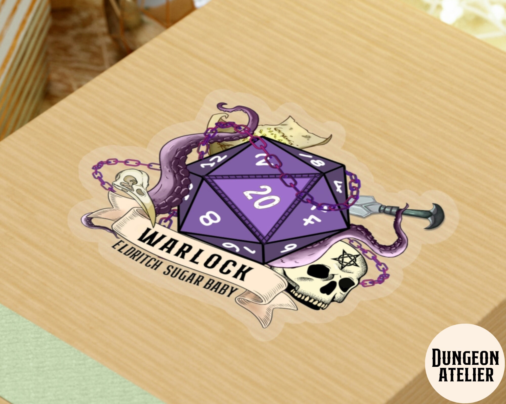 Warlock Sticker DND STICKER WARLOCK, Warlock Sticker, Eldritch Sugar Baby, Warlock Dice ...