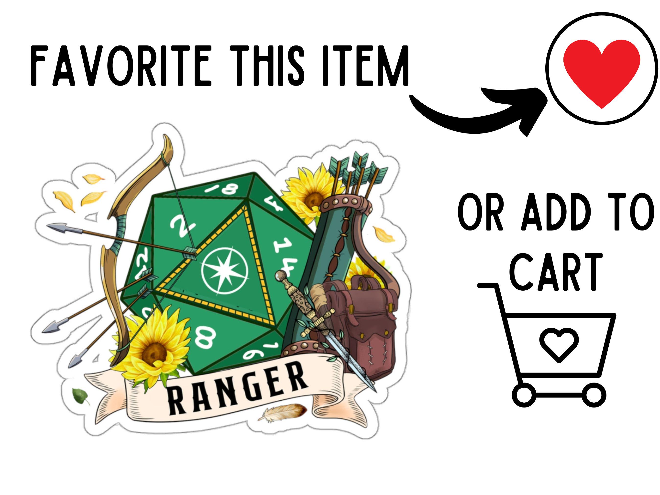 DND RANGER Sticker, Dnd Class Sticker, Dnd Vinyl Sticker, Ranger ...