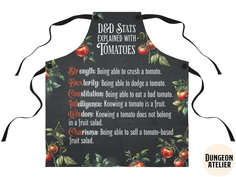 dnd apron, dnd kitchen gift