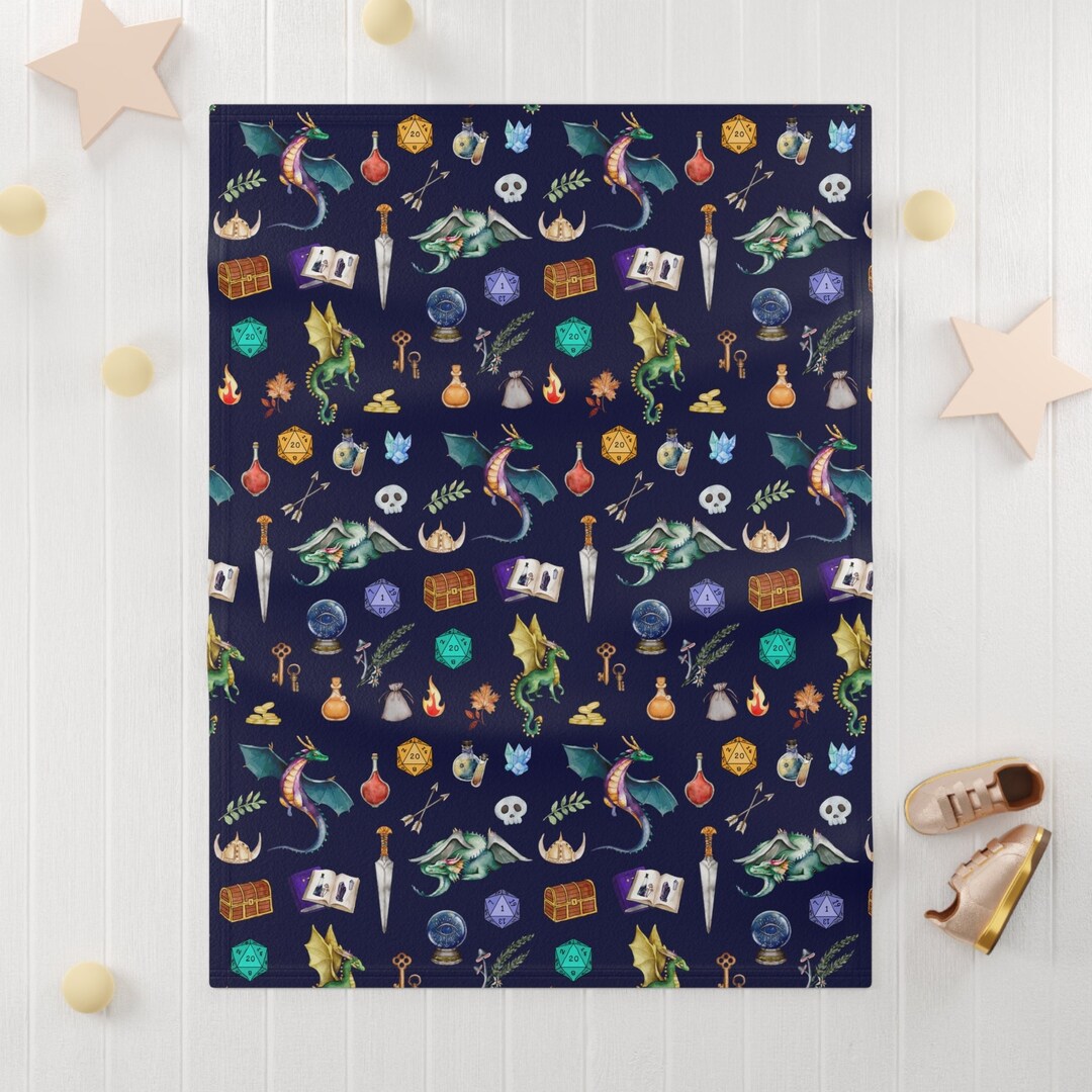 DND BLANKET, Dungeons Dragons Blanket, Dnd Baby Blanket, Dnd Kids, Dnd