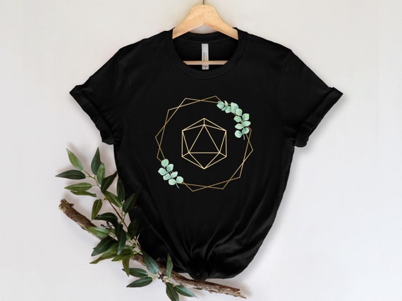 D20 Shirt, DND shirt woman, dnd tshirt, dnd shirt women, floral D20, Minimalist DND shirt,