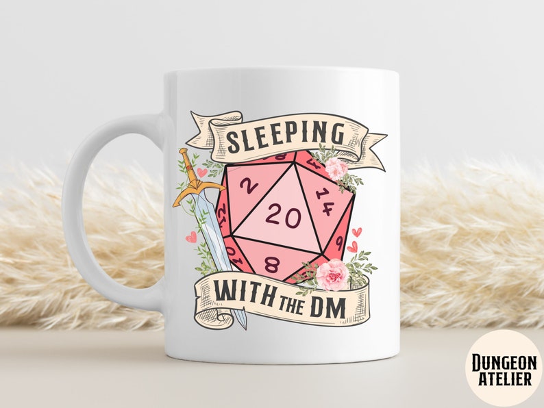 SLEEPING with the DUNGEON MASTER mug, sleeping with the dm, dnd mug, dnd mug funny, dnd valentines gift, dungeon master mug, dnd wife image 8