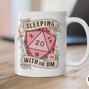 SLEEPING with the DUNGEON MASTER mug, sleeping with the dm, dnd mug, dnd mug funny, dnd valentines gift, dungeon master mug, dnd wife image 5