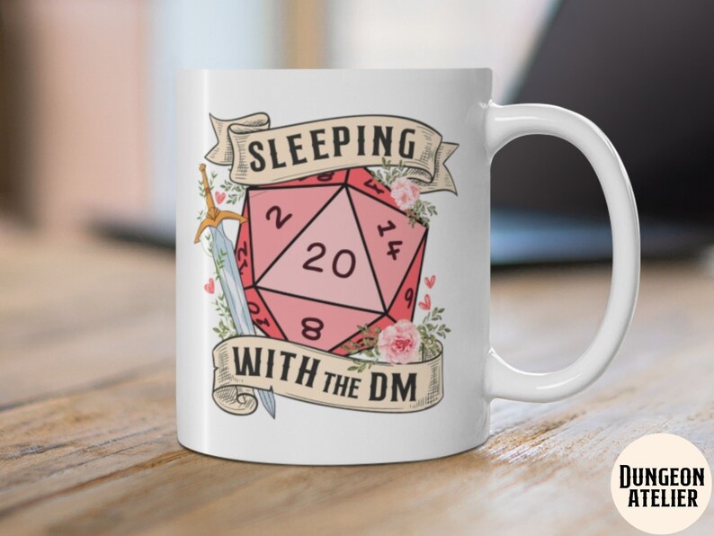 SLEEPING with the DUNGEON MASTER mug, sleeping with the dm, dnd mug, dnd mug funny, dnd valentines gift, dungeon master mug, dnd wife image 5