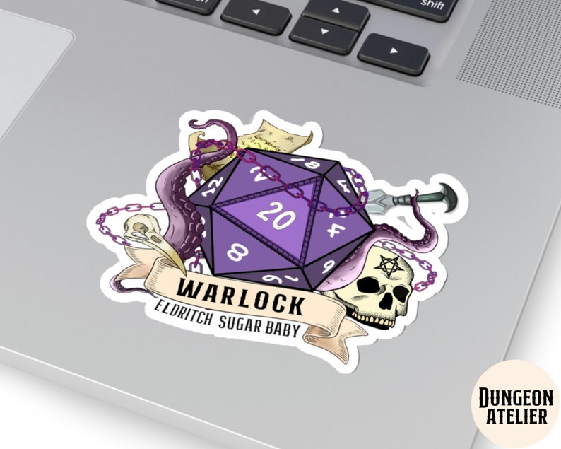 Warlock Sticker DND STICKER WARLOCK, Warlock Sticker, Eldritch Sugar Baby, Warlock Dice ...