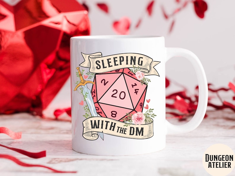 sleeping with the dungeon master, dnd valentines mug