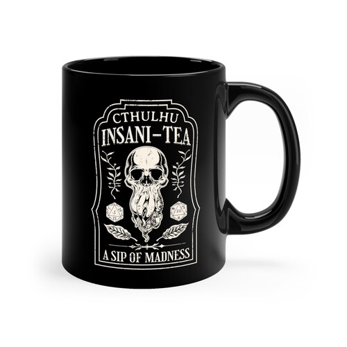 Caneca de D&D, caneca de Cthulhu, caneca de Chamado de Cthulhu, caneca engraçada de D&D, caneca de chá de D&D, caneca de Lovecraft, caneca de D&D, dados de Cthulhu de D&D, caneca da loucura