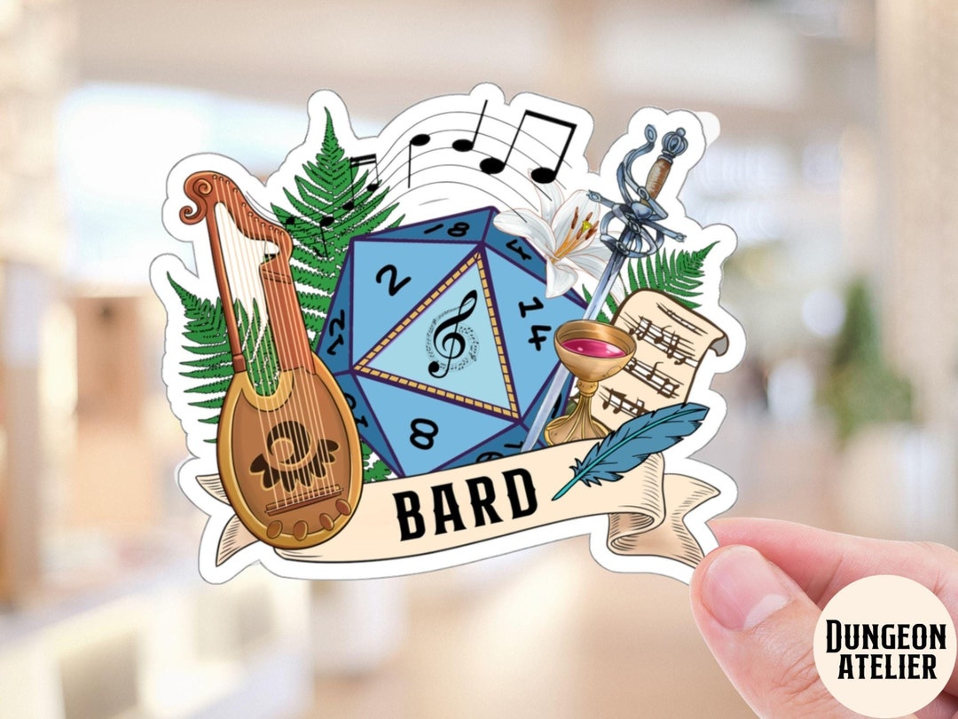 BARD Sticker, Dnd Bard Sticker, Dnd Vinyl Sticker, Bard Class, Dungeons ...
