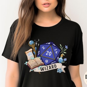 WIZARD SHIRT: Wizard dnd shirt for dnd gamers, wizard tshirt, dnd clothing, wizard dnd dice, dnd wizard girl