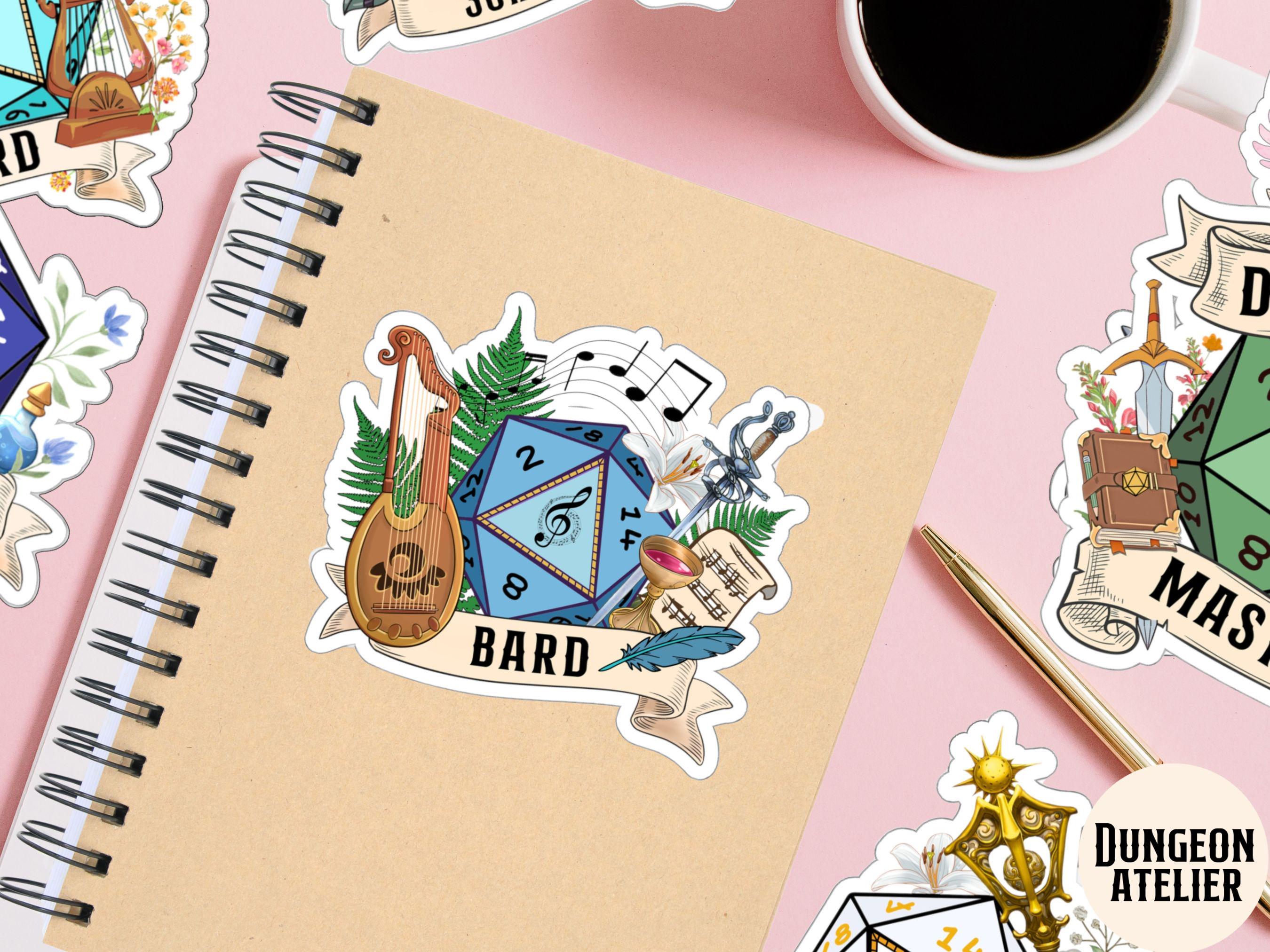 BARD Sticker, Dnd Bard Sticker, Dnd Vinyl Sticker, Bard Class, Dungeons ...