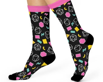 DND SOCKS, D20 socks, Dice socks, D&d Socks, Dungeons And Dragons Socks, Critical Role Socks, Neon Dice, Color Dice, Dnd Gifts For Her.