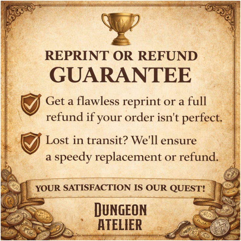 Dungeon Atelier Reprint or Refund Guarantee for Dnd Gifts for dnd lovers.