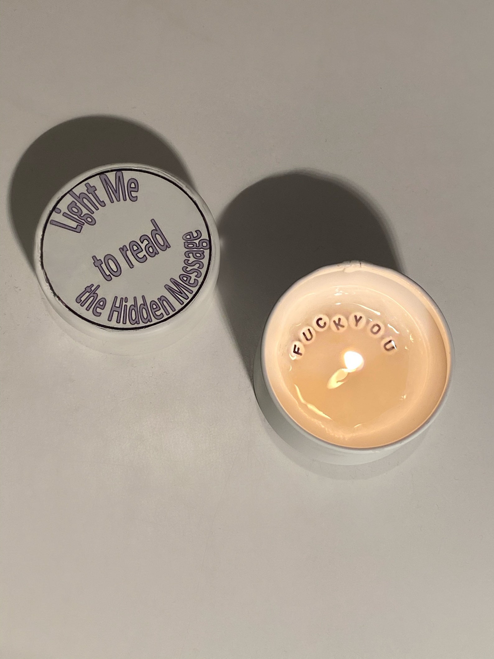 Hidden message candle personalised gift customizable Etsy