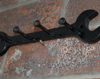 key rack made from a vintage spanner