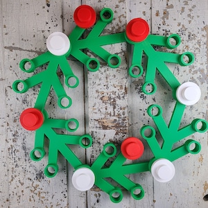 LEGO-Inspired Giant Xmas Wreath 18 x 18 inch - 3D Printed!