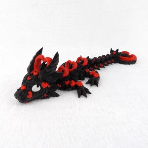 Valentines Baby Dark Heart Dragon Articulated and 3d printed - Multicolor!
