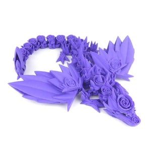 Articulated Winged Rose Dragon - Fidget Toy - 3d Printed Toys - Flexi Dragon