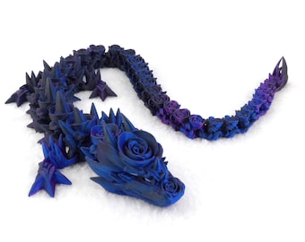 Articulated Rose Dragon - Flexi Dragon - Fidget Toy - 3d Printed Toys