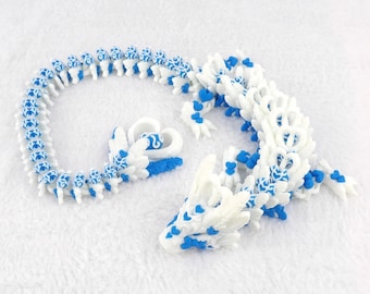 Valentines Light Heart Dragon Articulated and 3d printed - Multicolor!