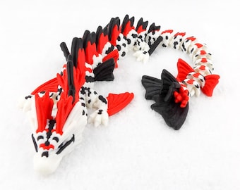 3D Printed Articulated Koi Dragon: Mythical Figurine, Fantasy Decor