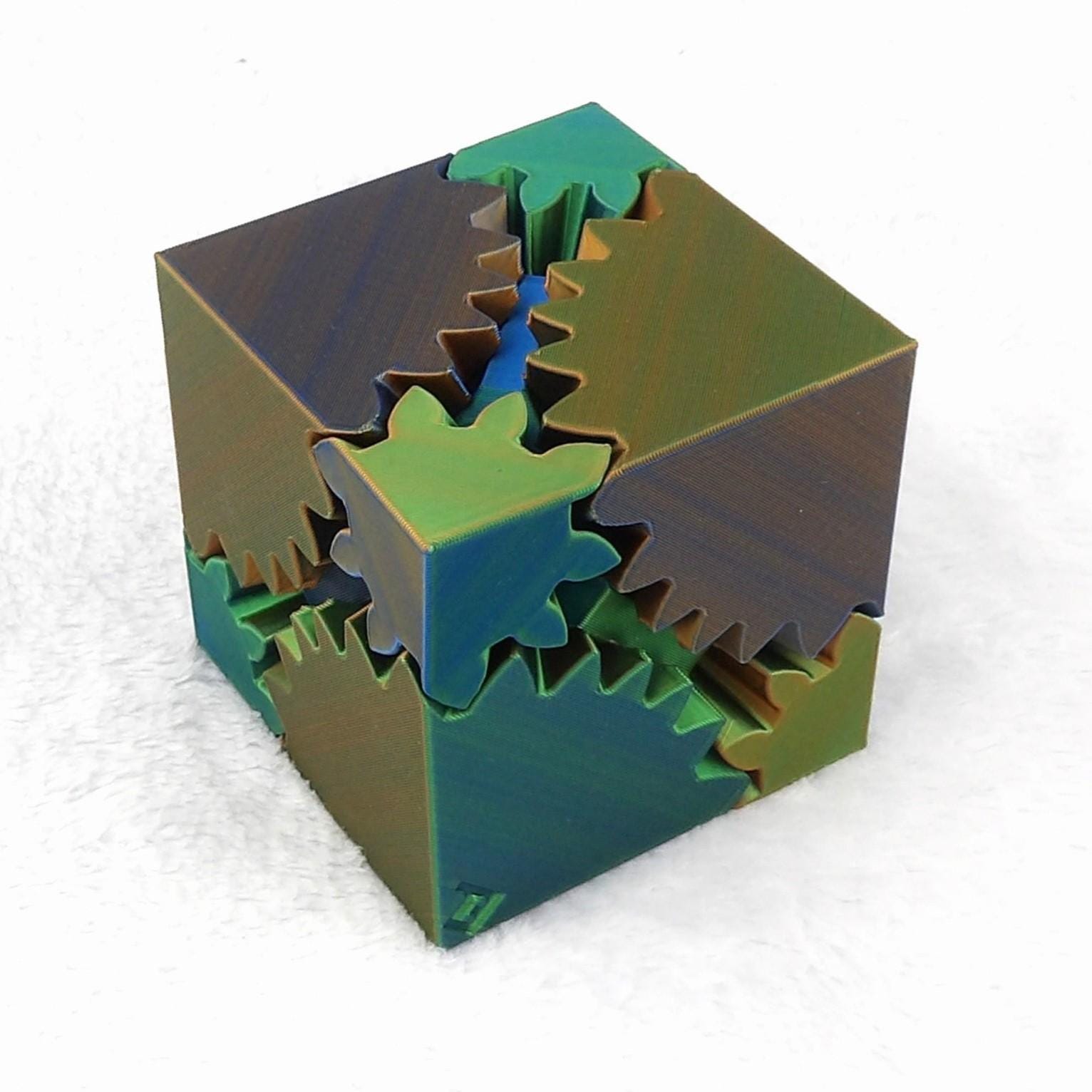 3D Printed Gear Cube - Stress Relief and Fidget Toy - Etsy