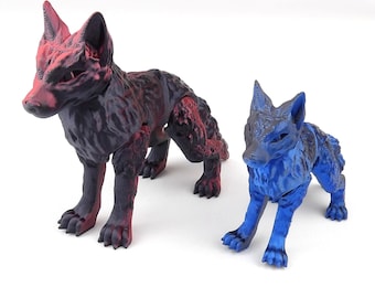 Loup articulé imprimé en 3D : jouet articulé articulé