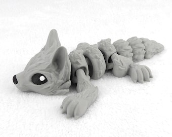 Bébé louveteau articulé imprimé en 3D : jouet flexible